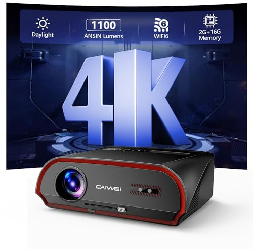 4K Beamer Tageslicht Tauglich 1580 ANSI LED Heimkino Projektor mit Bluetooth DSP Sound Android TV 1080P Full HD Smart Projector 4K Decoding mit Netflix für Gaming, Innenbereich, Helle Räume