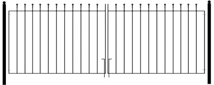 Manor Ball Top Metal Garden Driveway Gates Galvanised Wrought Iron Dual Swing Gate (2743mm (9ft) Gap x 915mm High MAZP46)