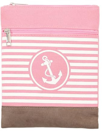 Leoberg Crossbag Tasche in verschiedenen Farben und Designs - Schultertasche aus Baumwolle in 302169-Rosa-6