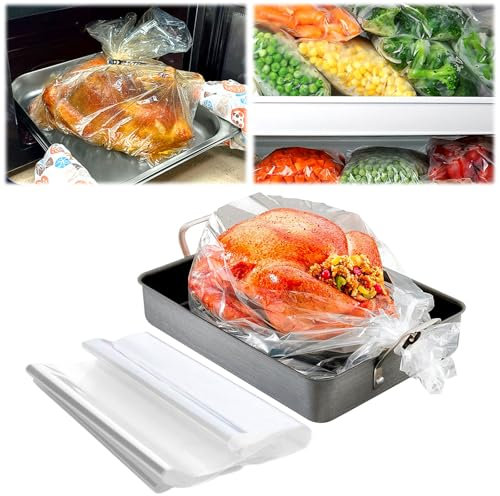 Confezione da 10 sacchetti da forno di grandi dimensioni per uso alimentare, sacchetti per arrosto per pollo, carne, prosciutto, frutti di mare, verdure (48 x 61 cm)