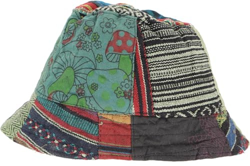 GURU SHOP Sommarhatt, lapptäcke slapphatt, fiskarhatt, solhatt – blå, män/kvinnor, Grön, one size