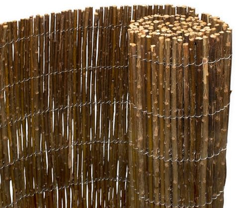 Spetebo Balcón de mimbre, 250 x 75 cm, de madera, protección contra el viento, opaca y resistente a la intemperie, valla de jardín, revestimiento de madera, estera de protección visual, valla de