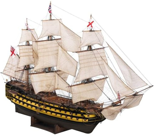 BuildCubes 3D träpussel för vuxna, 1/200 HMS Victory segelfartyg 3D trä modell byggsats, 200 st fartyg träpussel steampunk slagskepp 3D pussel trä stridsfartyg gåva