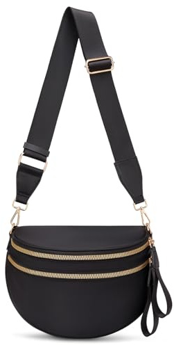 Crossbody Bum Bags for Women Pure Colour Spacious Trendy Sling Bag Nylon Fanny Pack Shoulder Bag for Travel