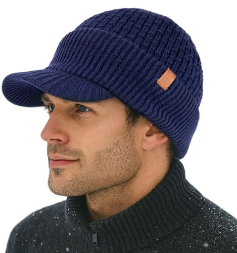 TOP-EX M L XL XXL 100 % merinoull beanie mössa vintermuetze ullmössa herr stickad mössa fiskehatt trawler-mössa varmt fleecefoder