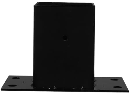 HEMOTON Base Metálica Protectora para Soporte De Buzón y Barandilla Soporte De Hierro Negro Resistente Soporte De Base para Terraza Soporte De Cubierta Uso Exterior Protector De De