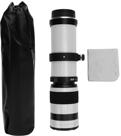 Fydun 420 800mm Zoomobjektiv för SLR -kamera Optisk Glasbeläggningsmanual Fokus Teleobjektiv (Vit)