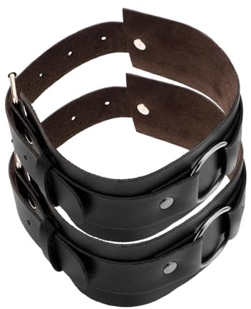 BCOATH Pulsera de Brazo de Cuero Negro para Hombre Diseño Punk, Tamaño Ajustable y Aleación Resistente, Adecuado para Camisas y Disfraces de Halloween Color Aleatorio