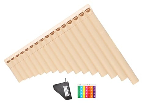 wueiooskj Träblåsflöjtinstrument Panflöjter Panpipor Med 16 pipor C-tangentinstrument Utmärkt lufttäthet och exakt ton Kinesiska traditionella musikaliska panpipor