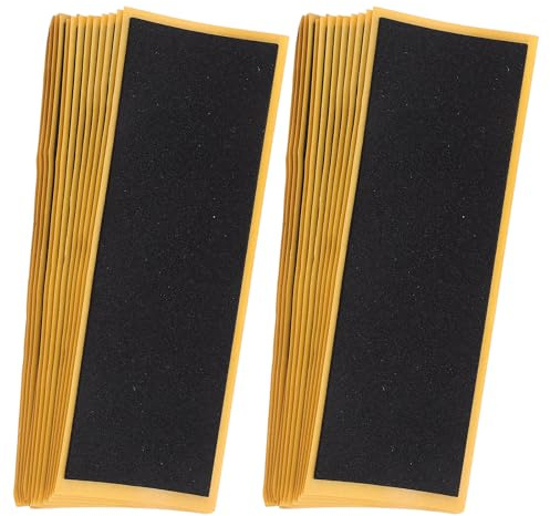 INOOMP Cinta de Agarre Antideslizante para Patineta de Dedo, 30 Piezas, Espuma de Alto Rebote, Tamaño 38x110 Mm, Color Negro Base Amarilla, Almohadillas Suaves para Mejor Tracción