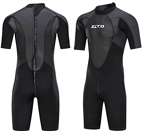 WYYHAA 3mm Neopren-Shorty Surf-Neoprenanzüge für Männer, einteiliger Zip-Tauchanzug für Tauchen Schwimmen,4XL