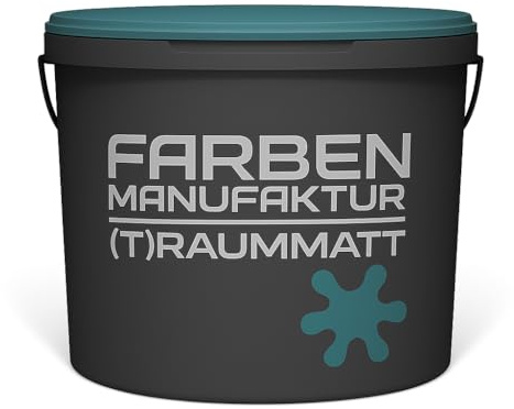 Farben Manufaktur (T) raummatt Wandfarbe Innenwandfarbe Innenfarbe Dispersionsfarbe Trendfarbe 2022 1/2/5/10L, Farbe: stolzes blau grün, Größe: 2L