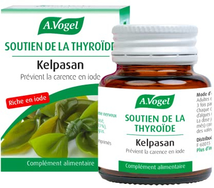 A.VOGEL - Complément Alimentaire Kelpasan - Aide au bon fonctionnement de la thyroïde, du métabolisme et du système nerveux - Extrait d'algues Kelp fraîche - Riche en Iode - 150 comprimés