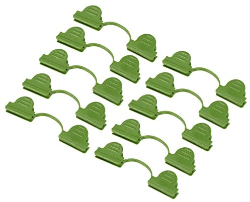 sourcing map Greenhouse Clamps 6mm Dia Plastic Elbow Bracket Film Buckle Clips for Plant Frame Shelters Shading Net Rod Green Pack of 40