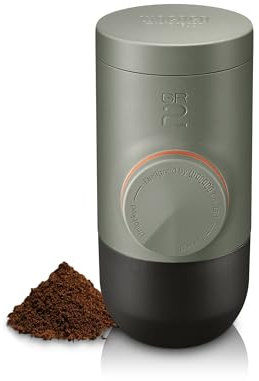 WACACO Minipresso GR2, Cafetera Portatil para café molido compatible al aire libre, Cafetera Express 18 bares de accionamiento manual, Cafetera Espresso sobre la marcha, ultra-pequeño para viajes Camp