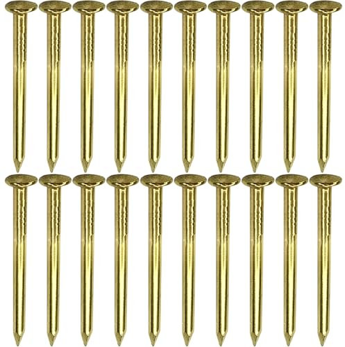 cyclingcolors 20x clavo de latón dorado cabeza redonda punta para muebles mesa silla vintage 1,5x25mm