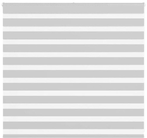 vidaXL Zebrarollo Hellgrau 160x100 cm Stoffbreite 155,9 cm Polyester, Zebra-Rollo, Doppelrollo, Zebra-Jalousie für Fenster, Doppelrollo, Zebra-Rollo
