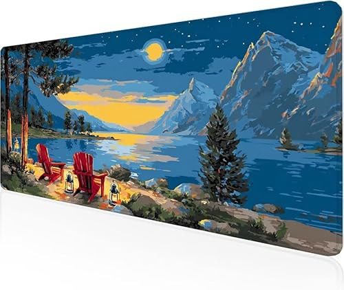 Tapis De Souris Chaise Longue,Sous Main Bureau Clair Lune Tapis De Souris XXL Gaming 1500x800x3mm Protege Bureau Base AntidéRapante,Durable ImperméAble Texturé Microtissu AméLiore PréCision Y1-476