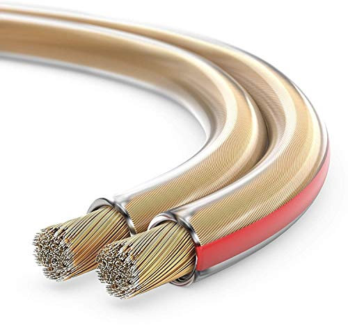 sonero® 50 Meter 2x1,50mm² CCA Lautsprecherkabel / Boxenkabel, Farbe: transparent