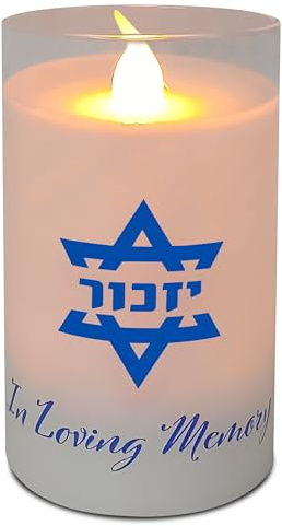 Ner Mitzvah Electric Yahrzeit Candle - LED Votive Candles - Flameless Memorial Candle