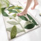 ZHAOMIMI Badteppiche 45x65 cm, rutschfeste Wasserabsorbierenden, Weichen Mikrofasern Badematte Grüne Blätter-Muster für Wohnzimmer Schlafzimmer Badezimmer