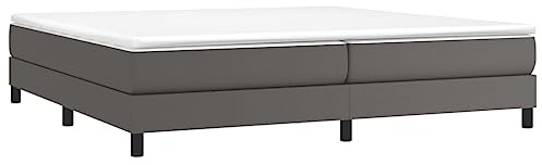 vidaXL Boxspring-sängram grå 200x200 cm konstläder, dubbelsäng, säng, säng ram, dubbelsängar, sängar, säng ramar, resårmadrass, resårmadrasser