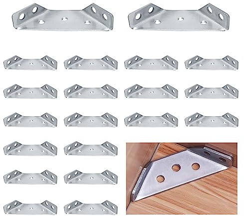 25 Stück Dreiecksstütze Aus Edelstahl Möbelverbinder Edelstahl Winkel Eckverbinder Zur Verstärkung und Reparatur von Möbeln wie Tischen, Stühlen und Schränken