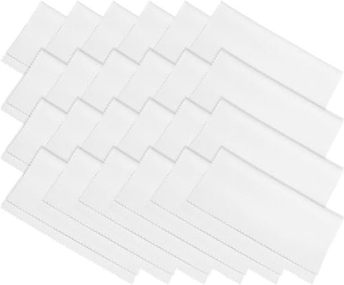 100 Pieces White Microfiber Cleaning Cloth For Eyeglasses, LCD Screen, Digital Video Camera Lens, Laptop, HDTV, PC, Monitor Screen, Smartphones, Tablet, and More 5.5x5.5 inch (100 PCS)
