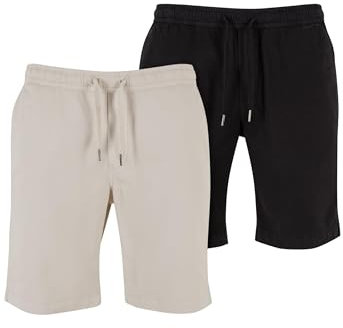 Urban Classics Herren Shorts Stretch Twill Joggshorts 2-Pack, 2er Pack Chino Joggshorts für Männer, Regular Fit, erhältlich in vielen Farbvarianten