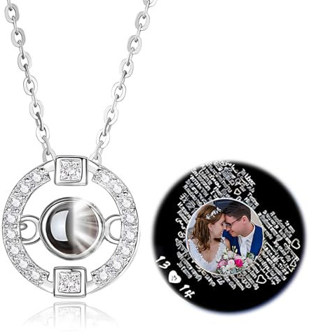 MenYiYDS 1 PCS WOMEN'S PERSONALISED PROJECTION NECKLACE 100 LANGUAGES JEWELLERY BIRTHDAY GIFT FOR GIRLFRIEND ANNIVERSARY