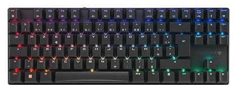Cherry MX 8.2 TKL Wireless, Teclado Inalámbrico Gaming sin Bloque Numérico, Disposición Francesa (AZERTY), Bluetooth, 2,4 GHz y Cable, MX2A Red Switches, Negro