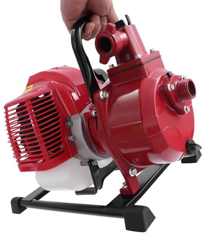 Susoso Gartenpumpe, 1,25kw Wasserpumpe mit Qualitätsschalldämpfer und Luftfilter Hauswasserpume Durchflussrate 10m³/h für Wasserpflanzen 36x28x32cm Schwarz, Rot