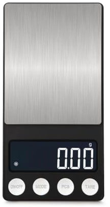 Qivee Digitale Präzisionswaage, 0,01-200g Messbereich, LCD-Display, 142x74 mm Wiegefläche