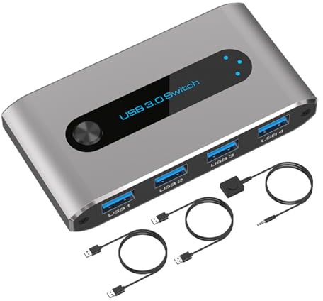 Commutateur USB pour ordinateur 2 entrées 4 sorties partage sans effort de quatre appareils pour les utilisateurs professionnels et multiples périphériques périphériques de partage d'imprimante