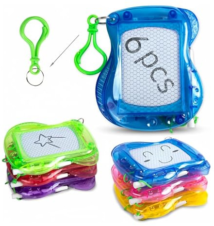 BaiDekun Mitgebsel Kindergeburtstag, 6Pcs Mini Maltafel Zaubertafel Schlüsselanhänger – Nützliche Gastgeschenke & Kleinigkeiten für Partybeschäftigung, Tombola Preise oder Pinata Füllung