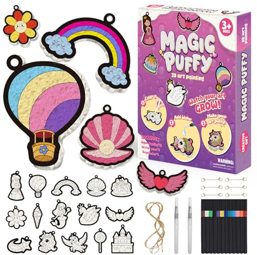 mtchavno 3D Art Kit, Magic Foam Texture Painting Kit, Zero-Pollution Digital Coloring Creative Crafts for Kids, DIY Painting Gifts for Children's Birthday Parties Ages 4, 5, 6, 7, 8, 9, 10