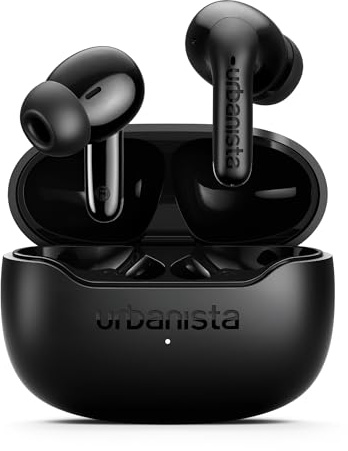 Urbanista Bluetooth In Ear Hörlurar Trådlösa, Noise Cancelling Earbuds | ANC True Wireless Earbuds, Bluetooth 6 Earphones, Multipoint InEar Headphones, 32h, IPX4, USB-C, For iPhone & Samsung, Svart