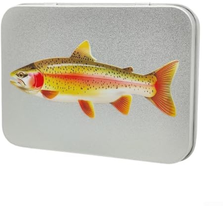Yuanpgky Scatola per esche da pesca a mosca, in latta impermeabile, con inserto in spugna, design compatto e leggero, per uso esterno (C)