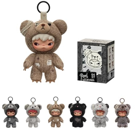 POP MART Hirono Road Journal Series-Plush Doll Pendant Blind Box Mystery Box Figures, Collectible Toys, Bag Charms, Holiday Birthday Gifts for Girls and Boys, Single Box