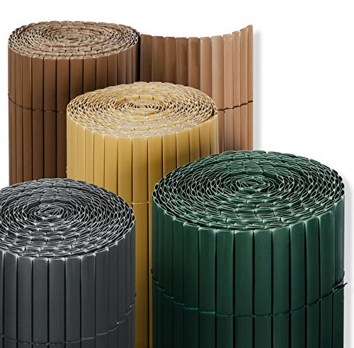 casa pura Brise-Vue en Lames PVC pour Balcon Terrasse, Canisse lamelle résistante aux intempéries et UV, Clôture d'intimité, Coupe-Vent, Palissade Décoration Anti-moisissures H1xL3 m Vert Feuillage