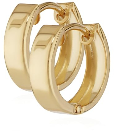NKlaus Klappcreolen Gold 333 Echtgold für Damen, glänzend, 12,4 mm, 2 Stück