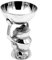 Brillibrum Design B-Ware Figur Frosch mit Schale Metall Froschkönig Messing Schale Silber Dekoration Deko Froschfigur 23x16cm (H x Ø)