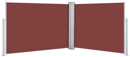 vidaXL Auvent Latéral Rétractable Store Latéral Brise-Vue Abri Soleil Jardin Terrasse Balcon Exterieur Résistant aux UV Marron 100x1000 cm
