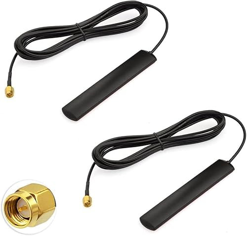 Superbat Antena Celular 4G LTE 700-2700MHz, Antena Mimo con Conector SMA Macho para Montaje Adhesivo 2 Piezas para Ampliador Celular, Router de Punto de Acceso Hotspot para Vehículo Automotor etc