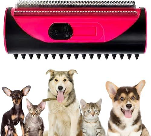 Ewayz Pet Dematting Comb For Dogs And Cat, Coat King Rake Pet Undercoat Rake Dual Sided Blade Comb Tool Kits Dog Brush for Grooming Double Sided Blade Rake for All Hair Types |Smooth Groomer| (Red)