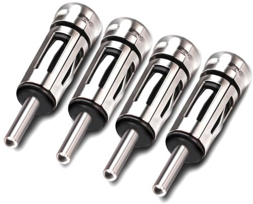 TUOLNK DIN Male to ISO Female Radio Aerial Antenna Adapter,Universal Vehicle Car Stereo Adapter,ISO Socket to DIN Plug Connector for Vehicle Car Audio Radio 4Pcs