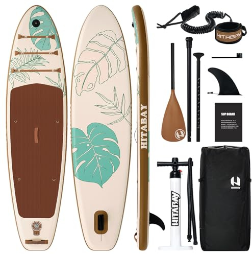 SUP Board Set Aufblasbares Stand Up Paddling Board mit Komplettes Zubehör und Kamerahalterung，320x81x15cm 10'6 SUP Board 150kg, Erwachsene Paddle Board