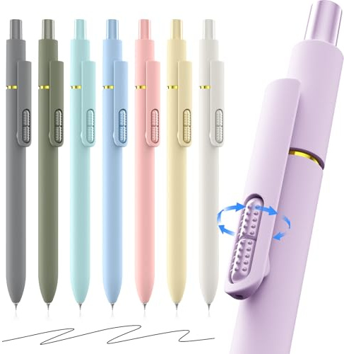 inkipen 8Pcs Gel Pens - 0.5mm Black Ink Pens Fine Point Smooth Writing, Quick Drying Retractable Pen for Journaling, Cute School & Office Supplies