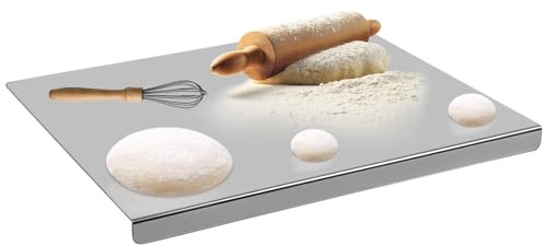 Tosean Edelstahl-Schneidebrett 30 x 40cm,Küche Schneidbrettchen,Schweres Schneidebrett zum Kochen, Backen Brot Restaurant zum Kneten, für Fleisch, Gemüse für Küche Bar