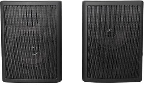 Coppia Casse Acustiche da Parete 100V - 40W Max - Altoparlanti per Filodiffusione Professionale in Negozi e Uffici - Sistema a Incasso o Sospensione - Nero
